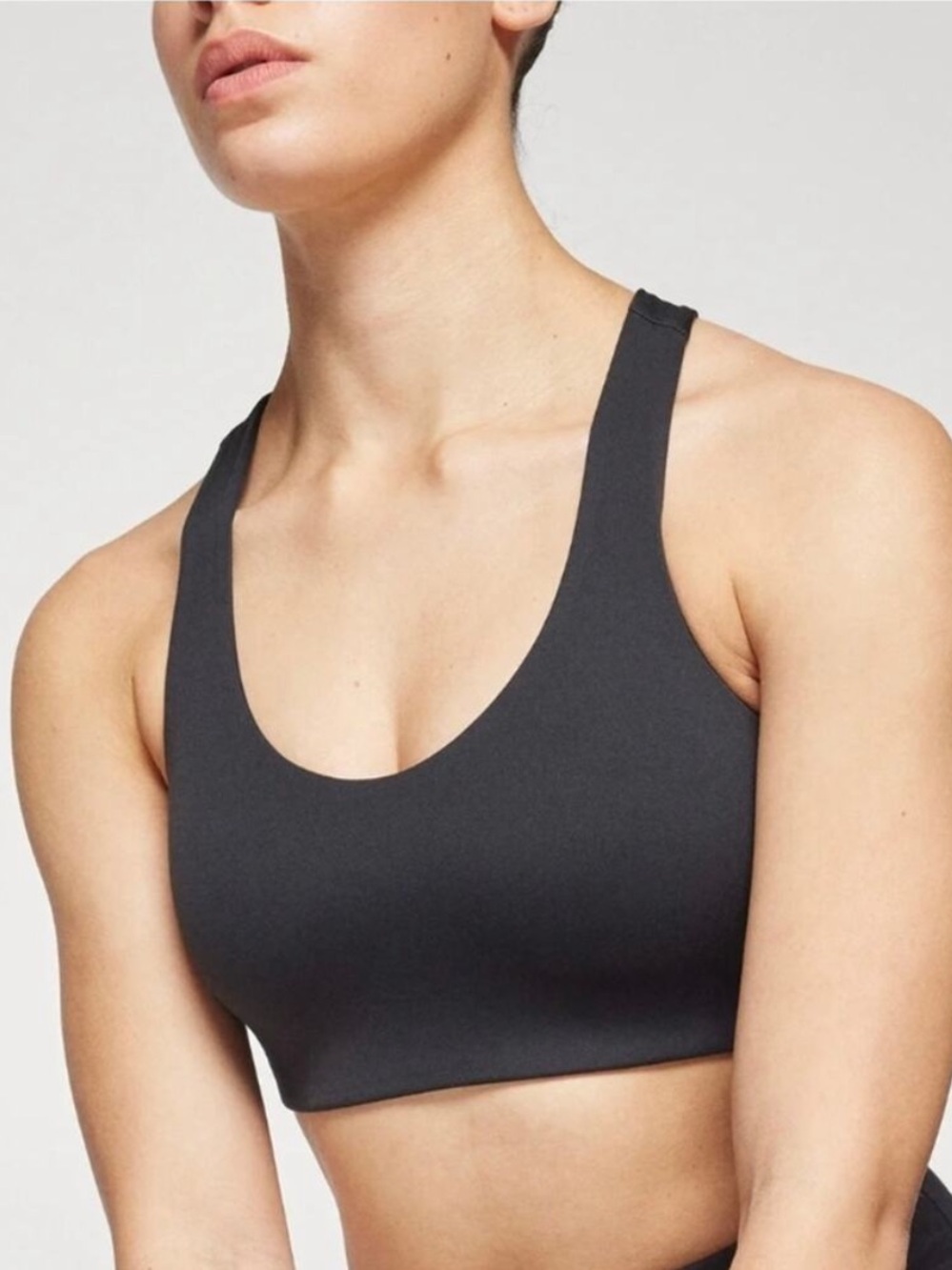Girlfriend Collective Float Lola Racerback Scoop Neck Dark Grey Sports Bra Top M